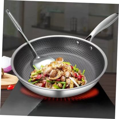 Clad Stir Fry Pan Poached Egg Pan Stainless Steel Skillet Honeycomb Handles for Induction Electric Gas Stove Easy to Clean Ergonomic Design2