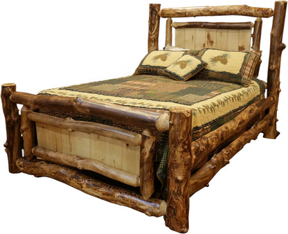 Aspen Log King Panel Bed1
