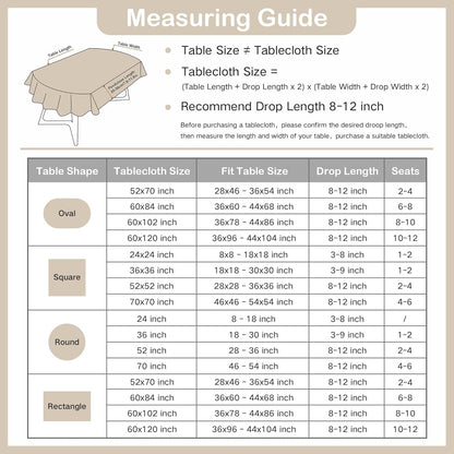 Oval Tablecloth 60 X 84 Inch Washable Fabric Table Cloth Solid White Table Cover for Dining Wedding Party Banquet Tabletop Decoration6