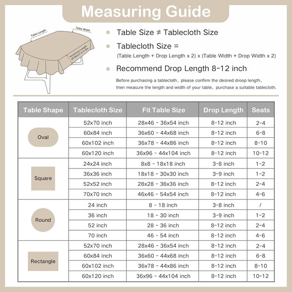 Oval Tablecloth 60 X 84 Inch Washable Fabric Table Cloth Solid White Table Cover for Dining Wedding Party Banquet Tabletop Decoration6