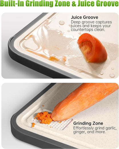 Non Toxic Titanium Cutting Board for Kitchen, Food Grade Titanium Cutting Boards 2 in 1 Double Sides, Non Slip Cutting Mat 15" X 10"5