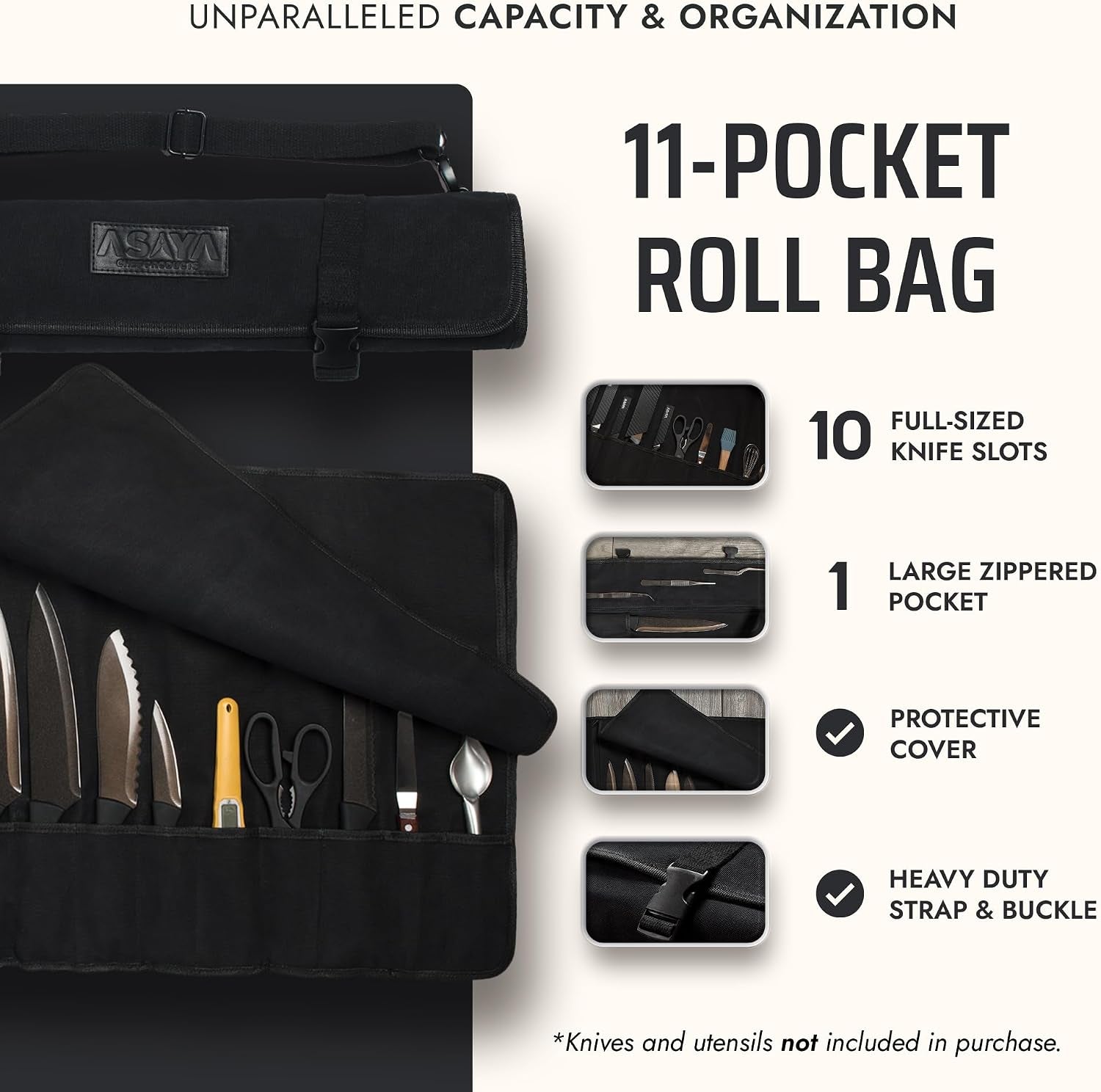 waxed-canvas-chef-knife-roll-bag-with-10-slots-and-a-zipper-pocket-professional-chef-knife-bag-storage-case-with-shoulder-strap-knives-not-included-black