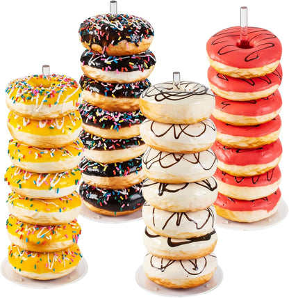 4PCS Acrylic Donut Display Stand Tower - Dessert Table Holder for Donuts, Bagels & Doughnuts - Perfect for Parties, Christmas, Birthday & New Year1