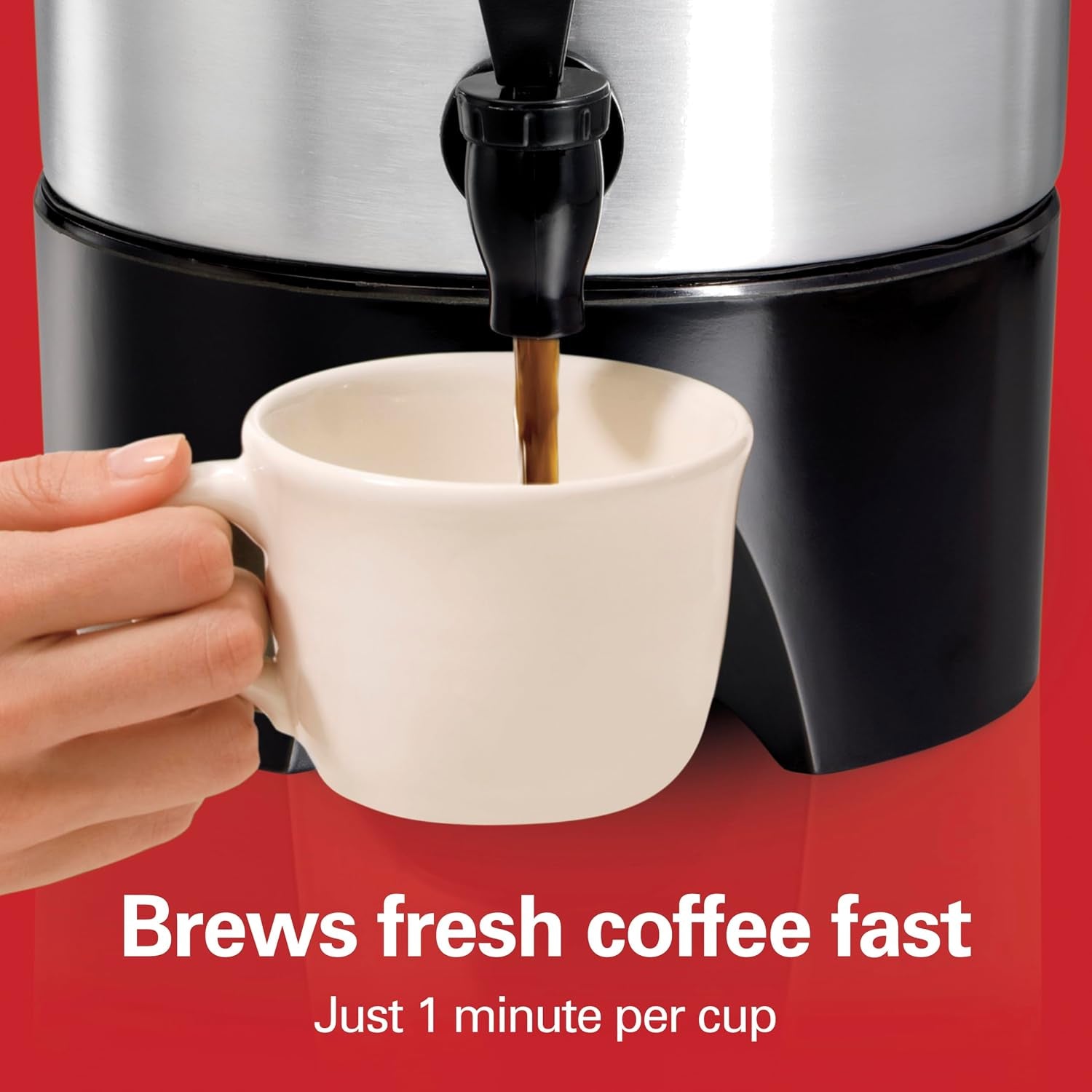 45-cup-coffee-urn-and-hot-beverage-dispenser-silver-fast-brewing-1-minute-per-cup-makes-15-45-cups-two-way-lever-for-manual-or-continuous-pouring-silver-40515g