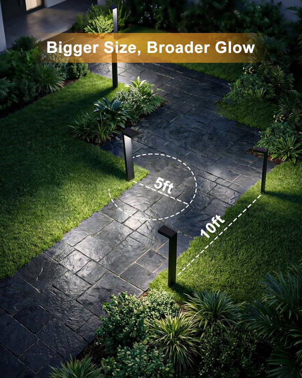 Low Voltage Landscape Lights, 6 Pack Outdoor LED Pathway Light, Wired Path Lighting for Walkway, Garden, IP65 Waterproof, 150LM, 4000K, Modern Cast-Aluminum, Black8