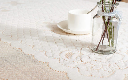 White Lace Tablecloth Rectangular for Rectangle Table Crochet Lace Tablecloths Oblong Table Covers Christmas Lace Tablecloth 60"X104" for Kitchen Wedding Party Decoration5