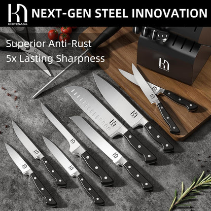 Japanese Knife Set with Sharpener, Premuim, Razor Sharp, 15 Pcs5