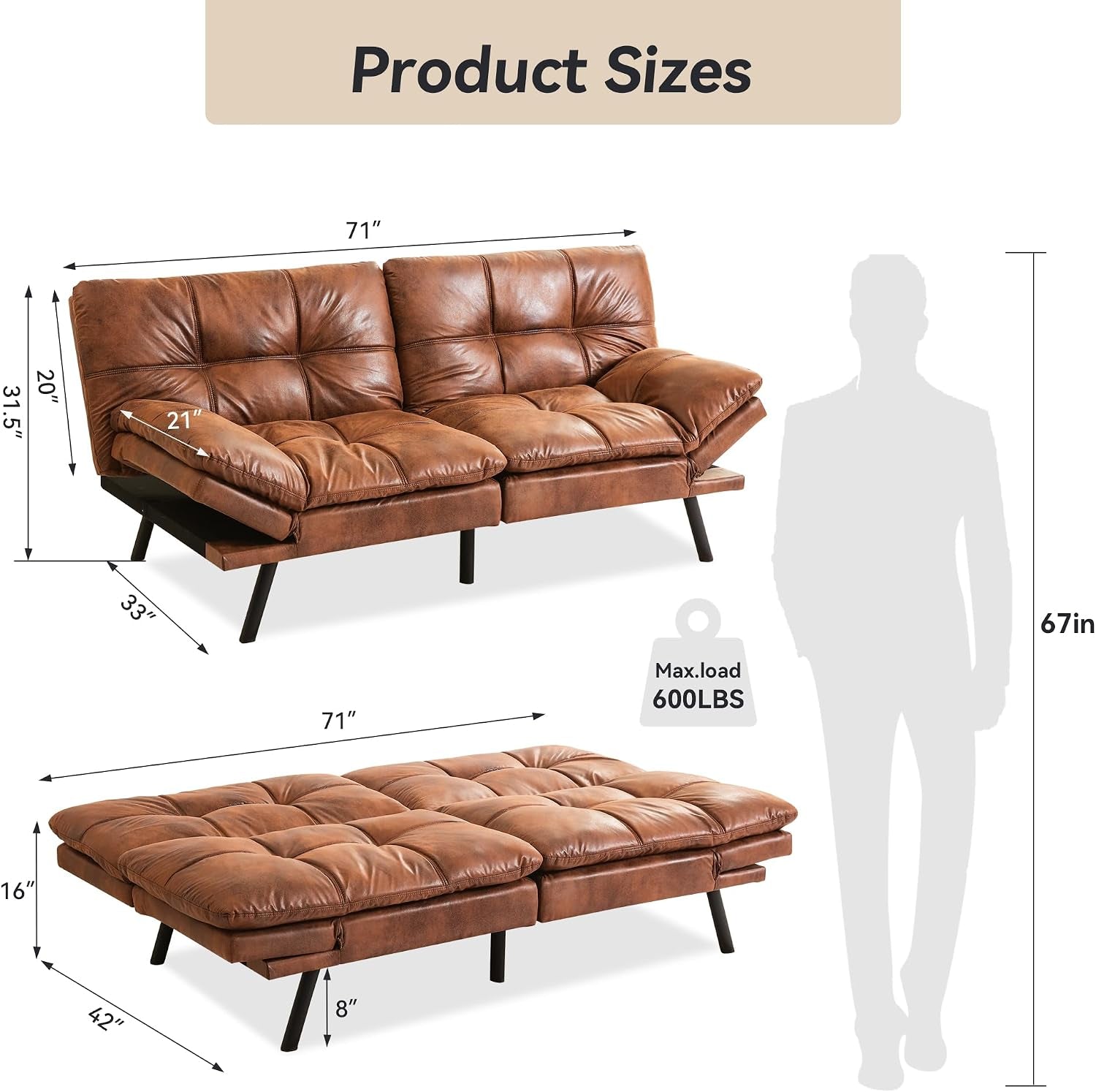 71-convertible-futon-sofa-bed-brown-faux-leather-futon-couch