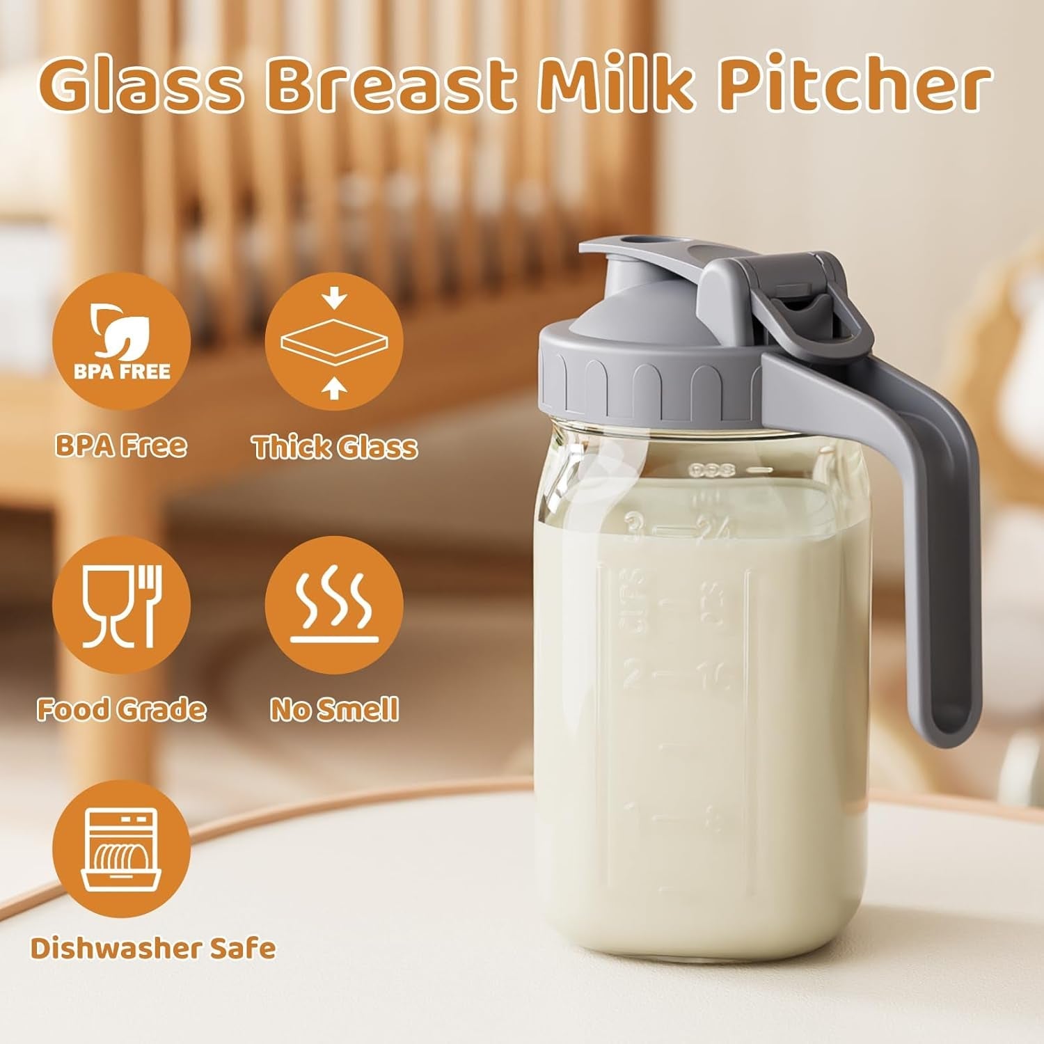 32-oz-breast-milk-pitcher-glass-mason-jar-pitcher-with-lid-airtight-leak-proof-wide-mouth-pour-spout-lid-thick-glass-fridge-safe-ergonomic-handle-easy-to-clean