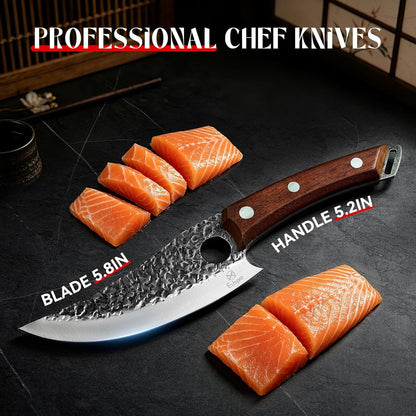 Viking Chef Knife with Premium Leather Sheath2
