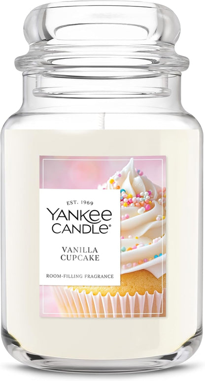 Vanilla Cupcake Scented Candle, 22Oz Large Jar, up to 150 Hour Burn Time, Giftable for Birthdays1