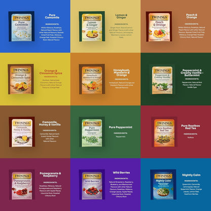 48 Tea Bags Herbal Variety Pack – 12 Herbal Flavors, Caffeine-Free, Individually Wrapped, Perfect Tea for Any Occasion4