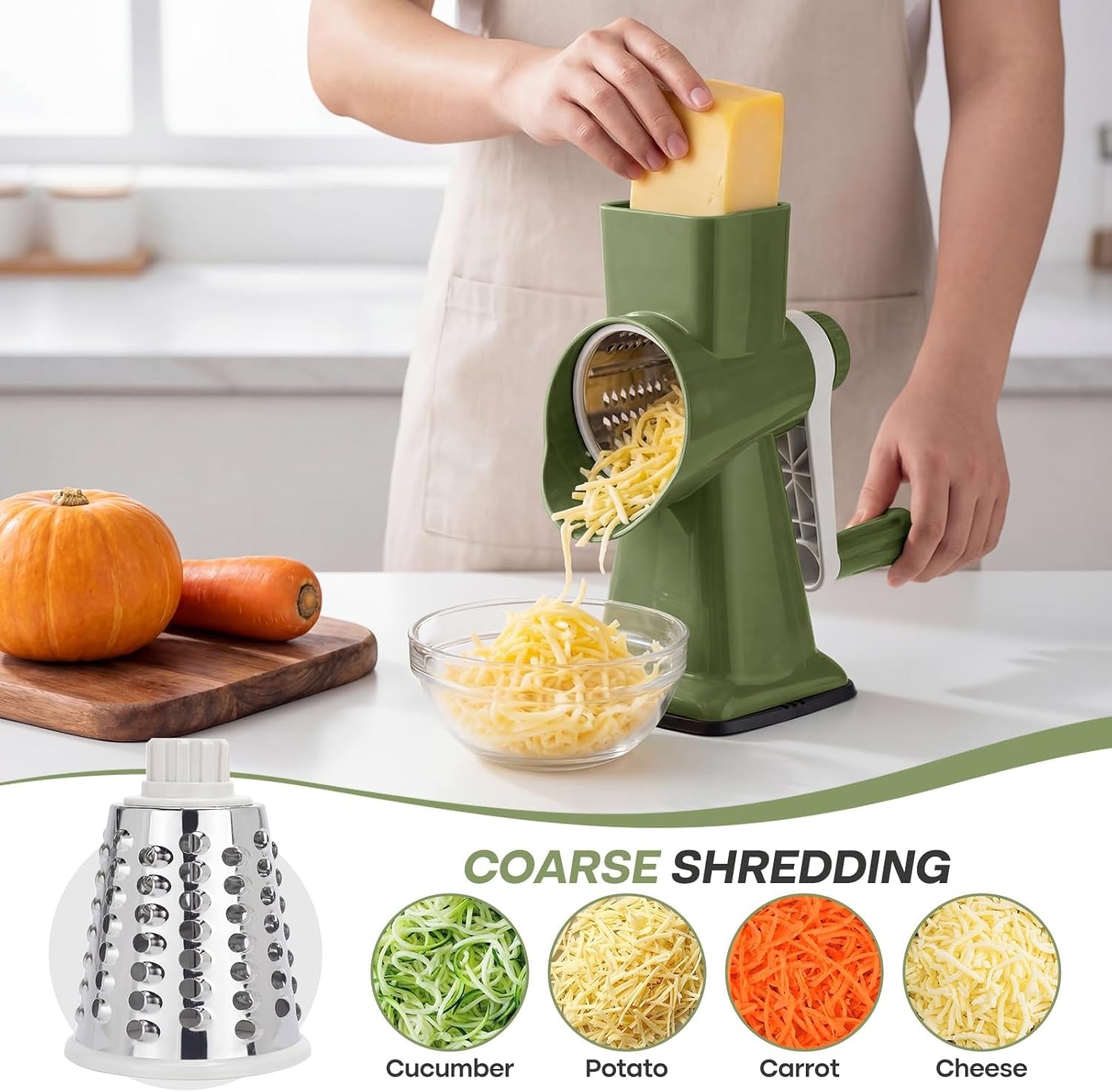 rotary-cheese-grater-cheese-grater-hand-crank-3-blade-grater-3-stainless-steel-drums-create-fine-shreds-coarse-grates-and-slices-for-cheese-vegetables-salads-pizza-and-daily-meal-prep