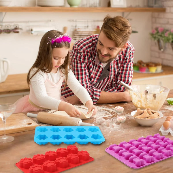 6PCS Silicone Molds Puppy Dog Paw and Bone, Elegant Chocolate Molds for Baking, Non-Stick Gummy Molds, Dog Treat Molds, Used for Chocolate, Candy,Pudding, Jelly,Ice Cube,Biscuits,Dog Treat by7