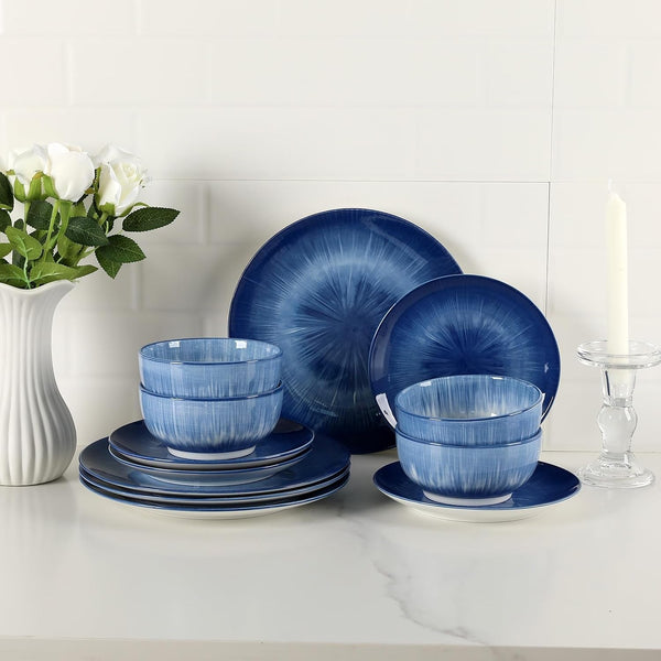 Sweejar Ceramic Dinnerware Service of 4,12 Pcs Plate and Bowls for Kitchen6