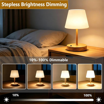 Cordless Table Lamp, Waterproof Shower Lamp -Wood Tone Set of 24
