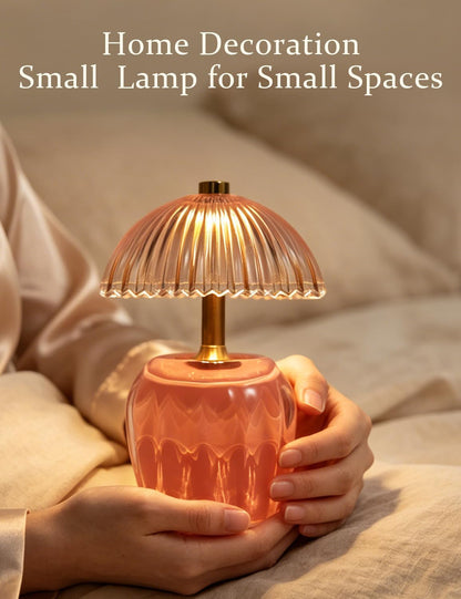 Battery Operated Lamp with Timer, Glass Bedside Table Lamp3