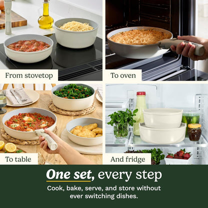 Ceramic Pots and Pans Set, Nonstick & Detachable Handle, 13-Pc | Ceramic Cookware with Detachable Handles, Everyday Pots and Pans Set Non Stick with 13 Induction Cookware Pieces, D53C-13BG3