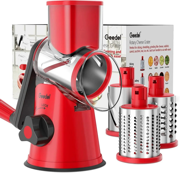 Rotary Cheese Grater Hand Crank, Cheese Shredder Vegetable Slicer1