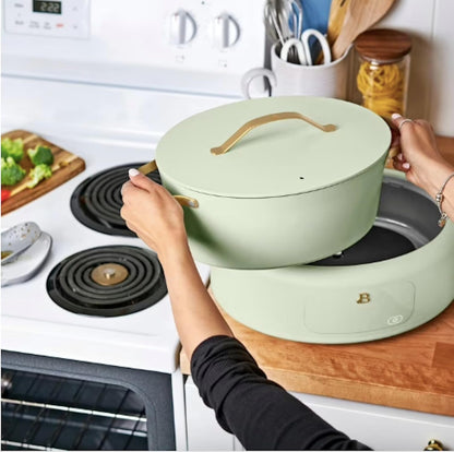 Drew Barrymore 10-In-1 6Qt Electric Multi-Cooker Slow Cooker, Rice Cooker, Steamer & More | Touch Control, Oven-Safe, Dishwasher-Safe | Sage Green3