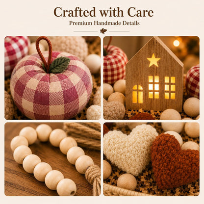 Cozy Decor Set for Home, Fall Decor with LED House & Woven Basket | Ready-To-Style Decor Set Cozy & Warm4