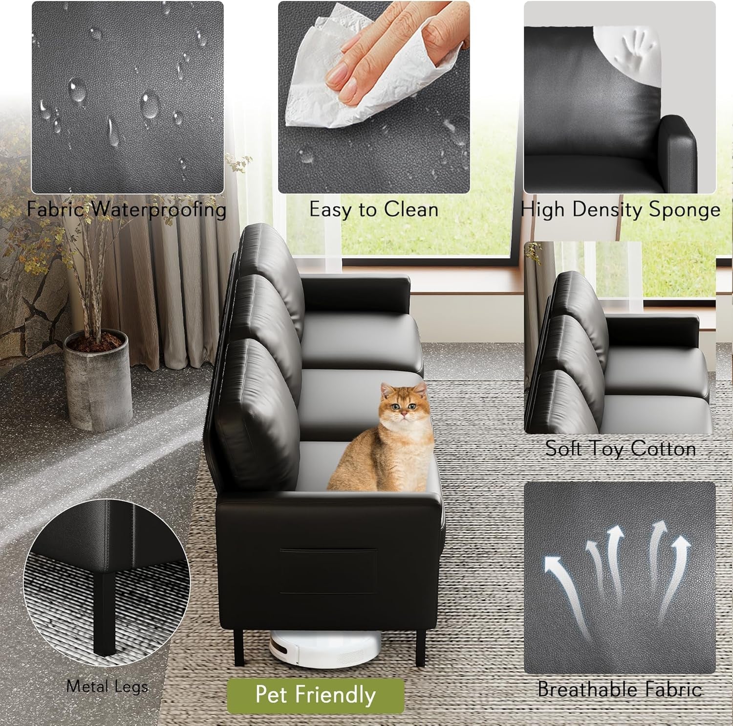 72-black-faux-leather-3-seater-couch-with-usb-small-sofa-for-living-room