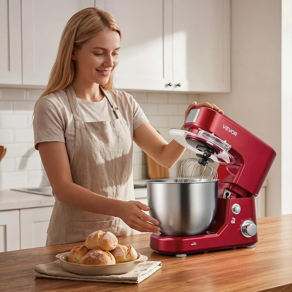 5.3+4.2 Qt Tilt Head Stand Mixer 400W Electric Dough Mixer, 3 Speeds Food Kitchen Mixer with Stainless Steel Bowl, Splash Guard, Dough Hook, Whisk, Beater, for Baking Mixing Whipping9