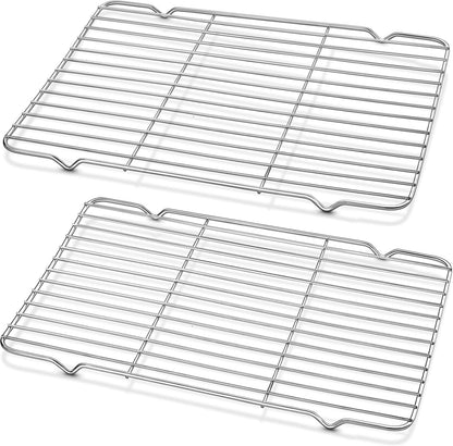 Cooling Rack and Baking Rack, Stainless Steel, 2PCS, 10" X 15" | Heavy Duty Cooling Racks for Cooking and Baking, Sturdy Wire Rack for Baking & Grilling, Easy to Clean Oven & Dishwasher Safe1