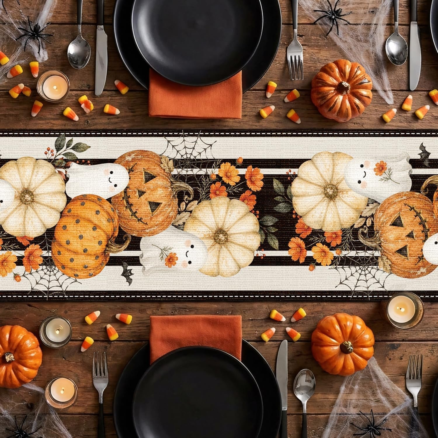 halloween-spider-web-pumpkin-ghost-table-runner-party-decorations