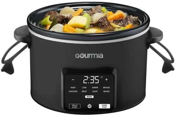 4.5-Qt. Programmable Slow Cooker with 5 One-Touch Presets & Locking Lid, Automatic Keep Warm Switches, Customizable Cooking Time, 5 One-Touch Presets5