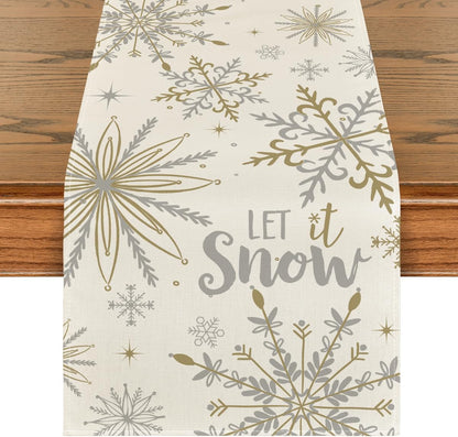 Snowflakes Winter Table Runner Home Party Decor 13X90 Inch1