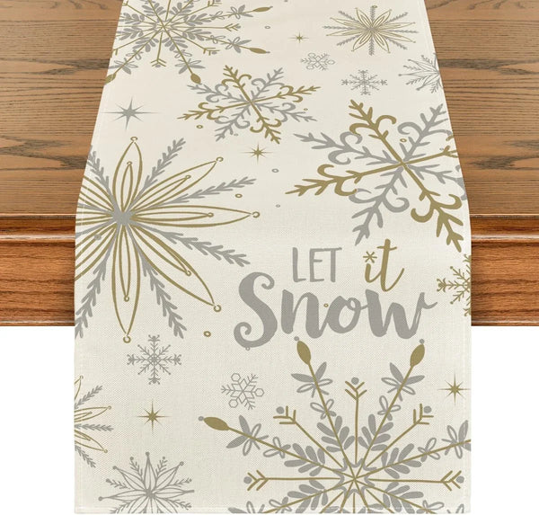 Snowflakes Winter Table Runner Home Party Decor 13X90 Inch1