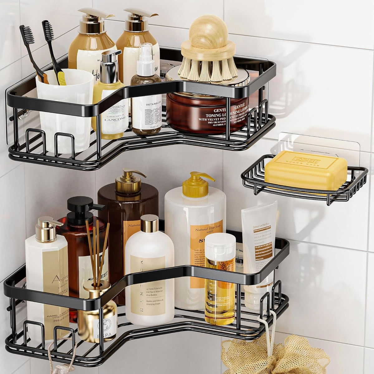 3-pack-corner-shower-caddy-with-soap-holder-large-capacity-sturdy-easy-install-no-drilling-stainless-steel-hold-40-lbs-shower-organizer-shelves-rack-storage-for-family-renters-bathroom-black