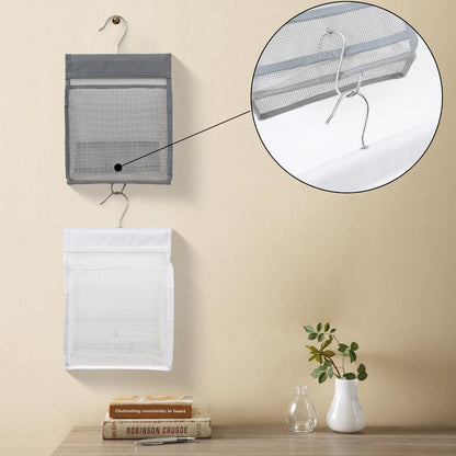 Hanging Mesh Shower Caddy Organizer Bathroom Storage Bag with Hooks for College Dorm, Gym, Swimming,Rv and Travel,White5