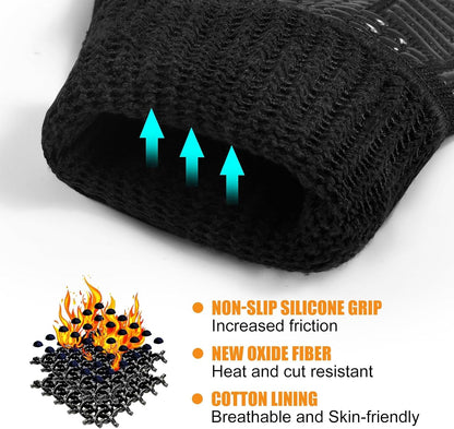 BBQ Gloves, 1472°F Heat Resistant with Silicone Grip Oven Mitts | Non-Slip Grip, for BBQ, Grilling, Oven, Smoker, Cooking and Baking5