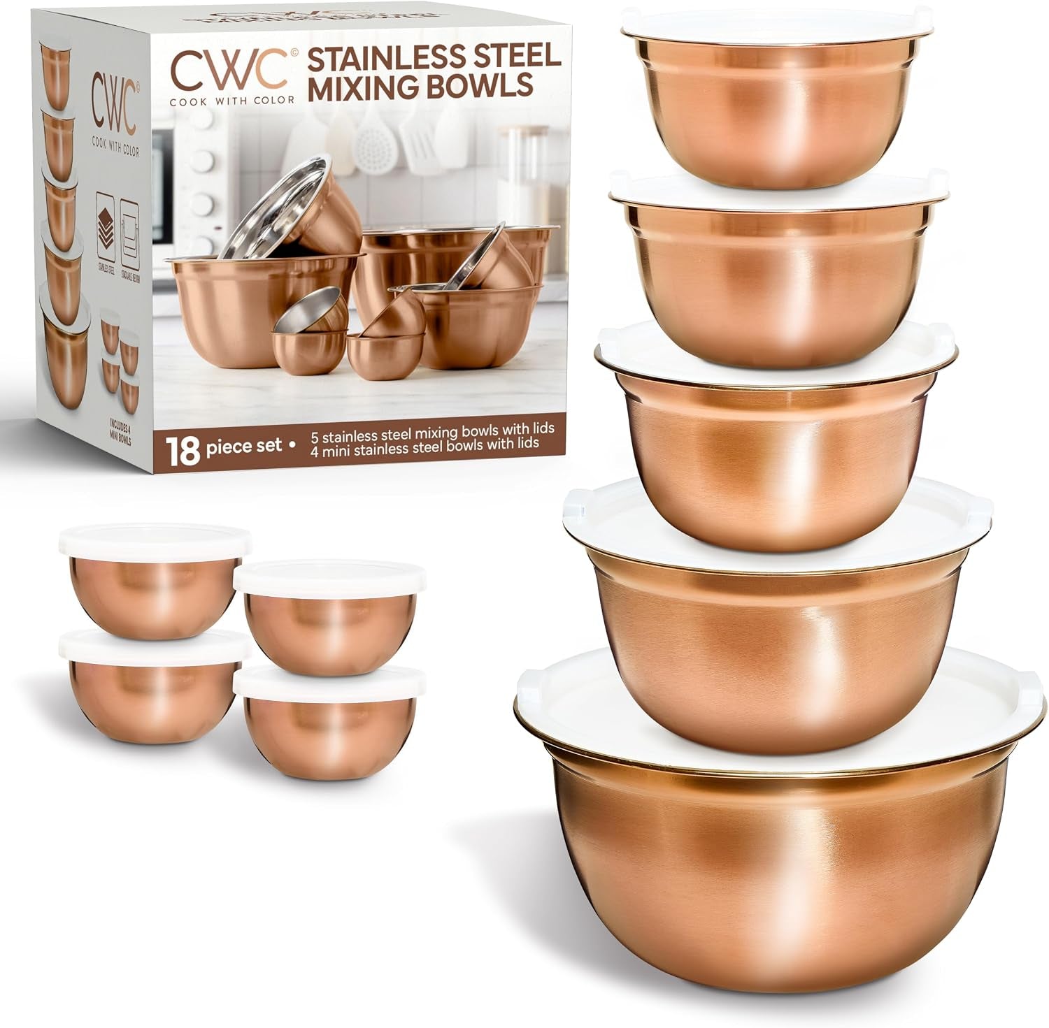 18-piece-mixing-bowls-set-with-airtight-lids-stainless-steel-bowl-organizers-food-storage-containers-meal-prep-nesting-salad-bowls-for-cooking-baking-kitchen-use-copper