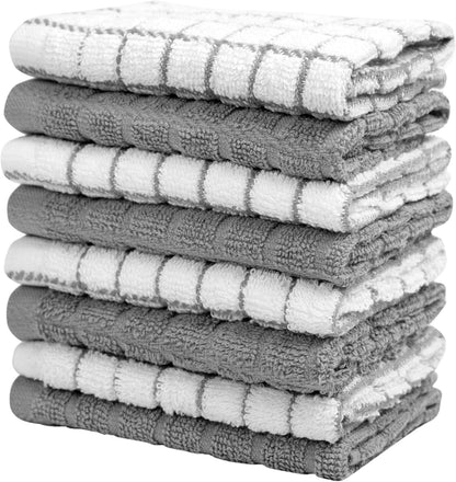 Bumble Dish Cloths (8-Pack), 100% Cotton Kitchen Towels, 12"X12" - Gray | 405 GSM | Soft, Highly Absorbent & Durable Dish Towels for Kitchen5
