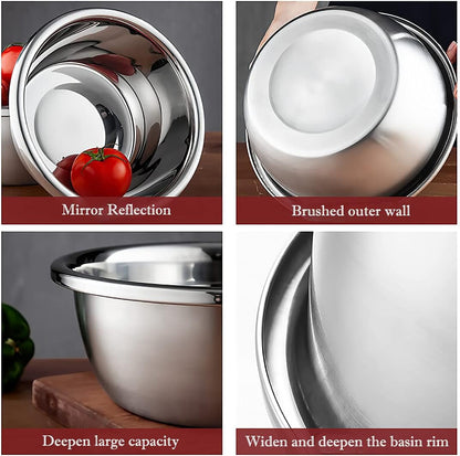 Stainless Steel Mixing Bowl, 11QT Salad Bowl, Metal Bowls, Stainless Steel Basin, Heavy Duty Deeper Edge Mirror Finish Dishwasher Safe Bowl (3XL)…3