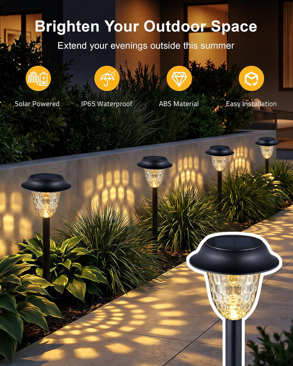 8 Pack Solar Pathway Lights Outdoor,Led Warm White7