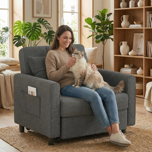 3-In-1 Convertible Sofa Bed Chair, Pullout Sleeper, Adjustable Back8