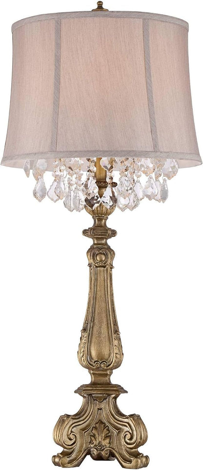 Dubois 37 1/4" Large Table Lamp Crystal Gold Spray Console Antique7