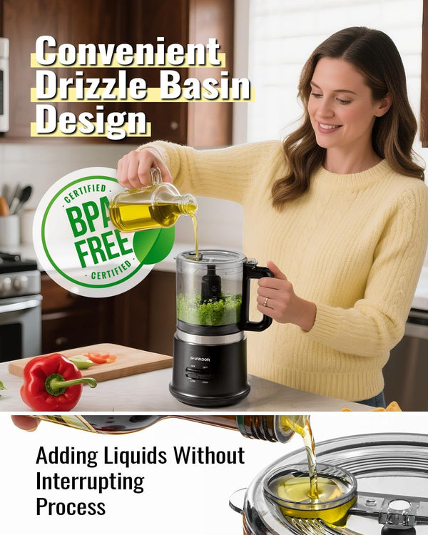 Food Chopper, 4 Cup Mini and Fast Food Processor, Electric Meat Grinder with 2 Speed, 4 Stainless Steel Blades, and Whisk, 400W Power for Chopping, Mixing, Emulsifying, Puree and Whisking, Bpa-Free6