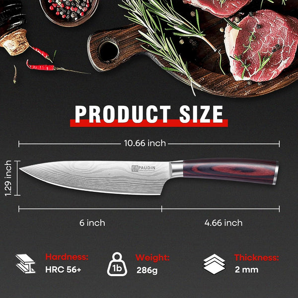 Chef Knife, 6 Inch Sharp Kitchen Knife, Small Kitchen Knives6