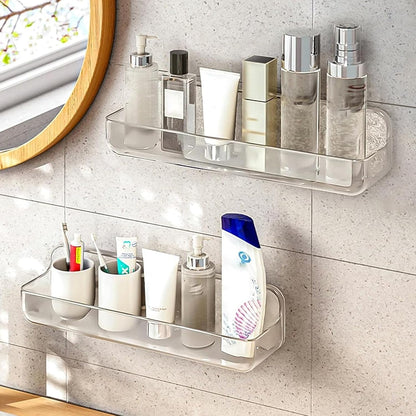 Acrylic Wall Mount Organizer, Adhesive Shelves,2Pc Bathroom Shelves1