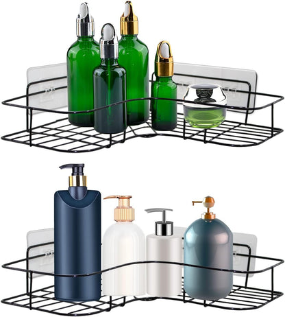 2 Pack Shower Caddy Adhesive for Replacement, Strong Transparent Adhesive for Shower Caddy Sticky Pads, No Drilling for Corner Shelf Basket, Bathroom Storage Shelves, Kitchen Racks and Soap Holder2