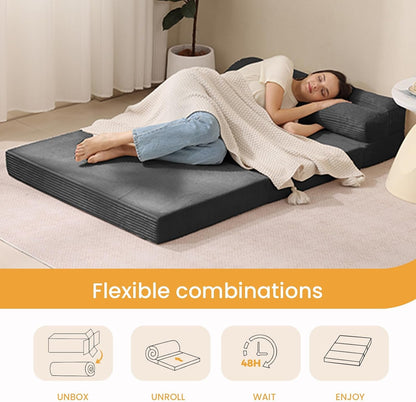 Foldable Mattress Full, 54" Folding Sofa Bed, 3-In-1 Convertible Sofa Bed Floor Couch for Living Room, Guest Room6