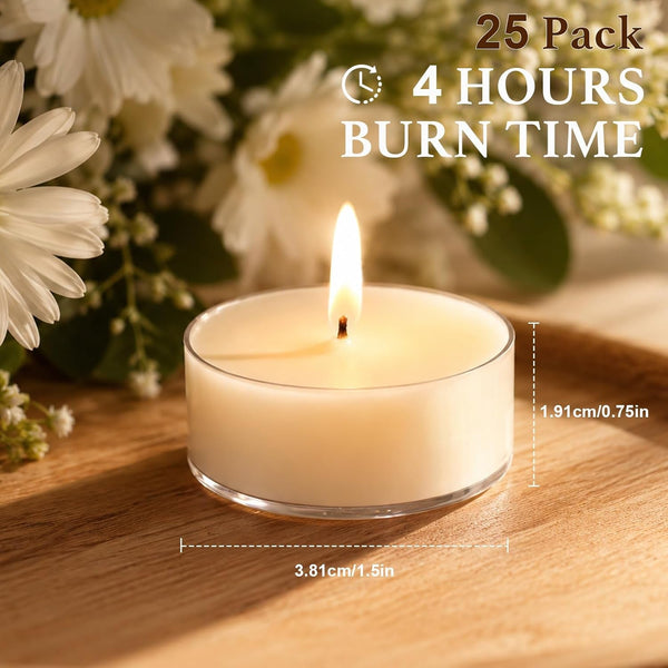 Tea Lights Candles, Votive Candles Bulk 25 Pack, 4 Hour2