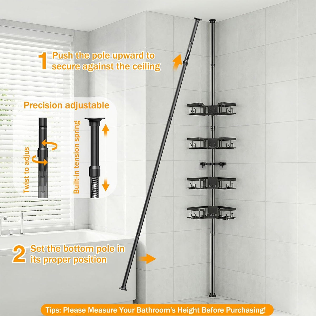 corner-shower-caddy-with-tension-pole-rustproof-bathroom-organizer-shelves