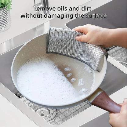 10Pcs Miracle Cleaning Cloth - Ultra-Durable Mesh Ultrafine Fiber Set - Easy for Dry and Wet Cleaning - Very Suitable for Tableware, Metal Surfaces, Etc.! No Scratches Kitchen Genius7
