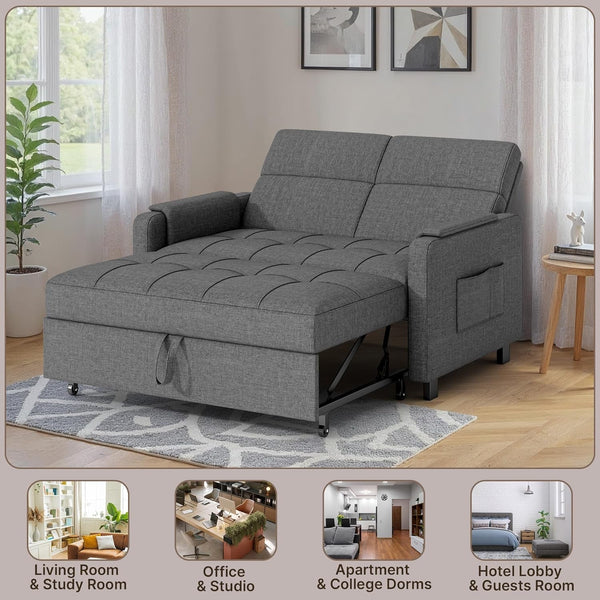 Convertible Sofa Bed Modern Couch Bed & Small Loveseat Sleeper, Grey8